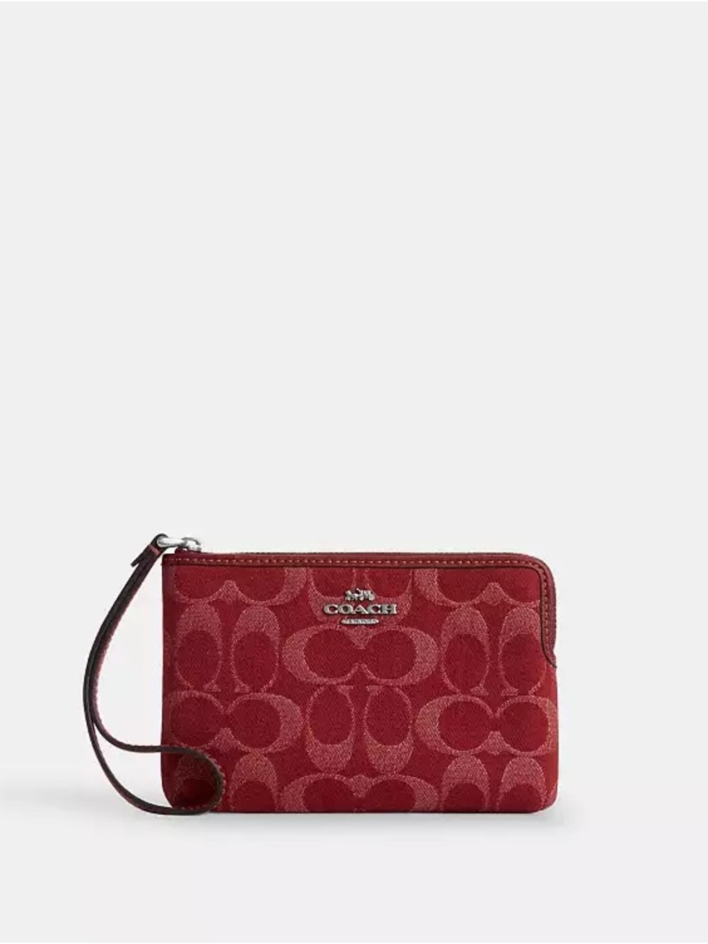 ✨NEW✨ Coach Red Denim Signature Wristlet